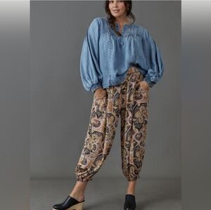 Anthropologie Odette Printed Pull on Joggers NWOT